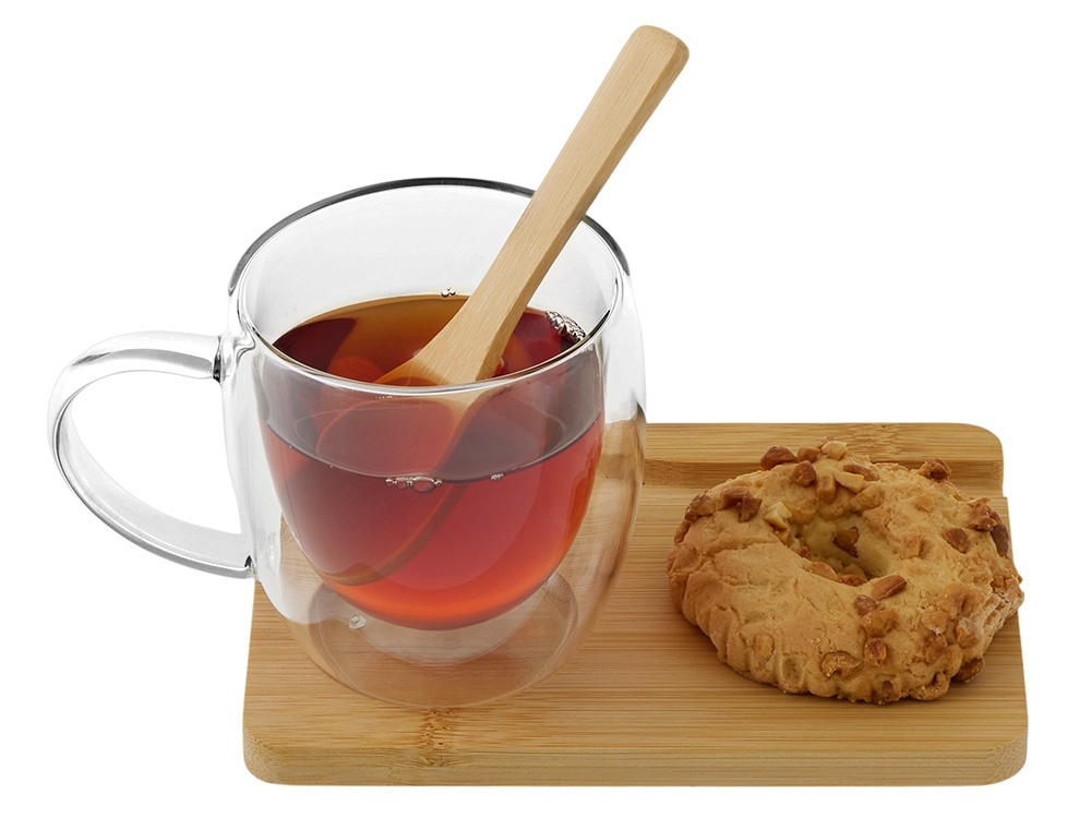 Кружка с двойными стенками на подставке с ложкой Teatrio