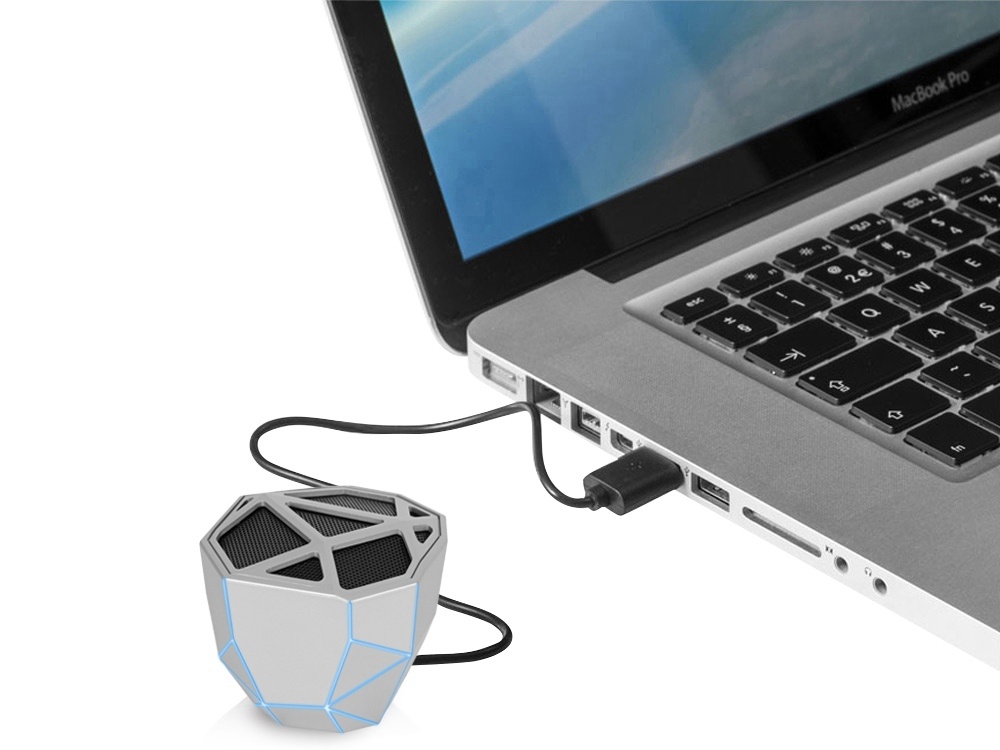 Портативная колонка Geo, синяя подсветка