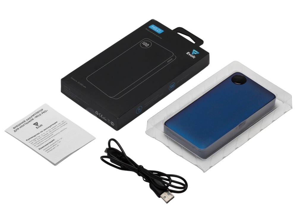 Внешний аккумулятор Mild, металлик soft-touch, 10 000 mAh