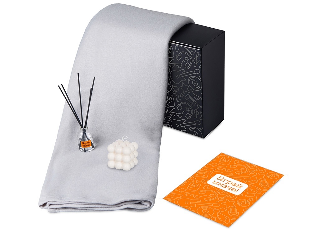 Подарочный набор Re:y. Cocoon с пледом, свечой и диффузором