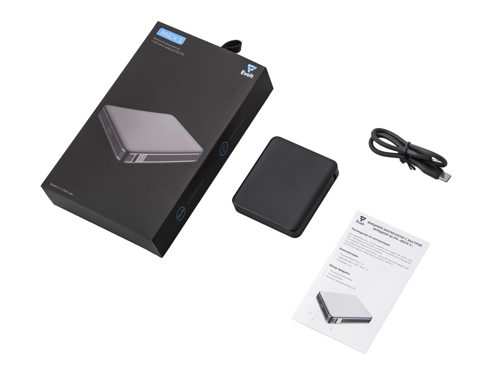 Внешний аккумулятор Brick 10 с быстрой зарядкой QC/PD, 10000 мАч