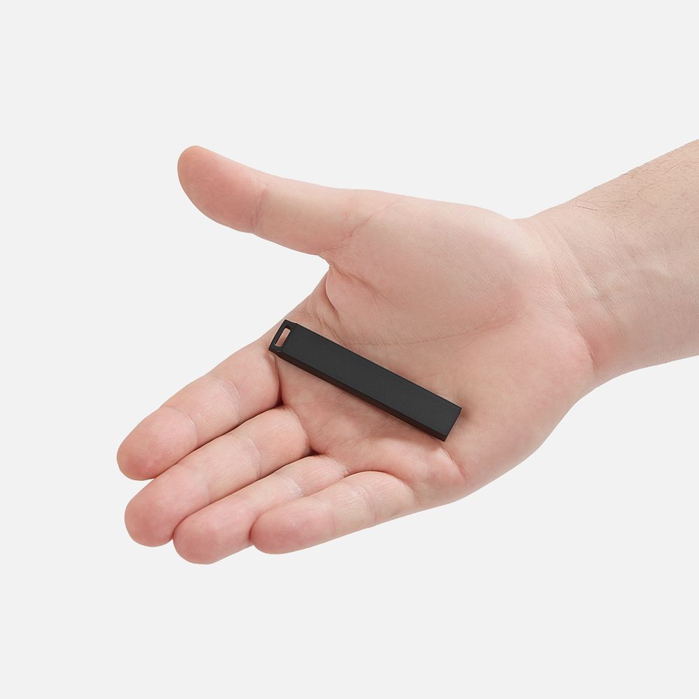 Флешка markBright Black с зеленой подсветкой