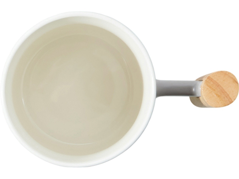 Кружка с ручкой и крышкой из каучукового дерева Jeny