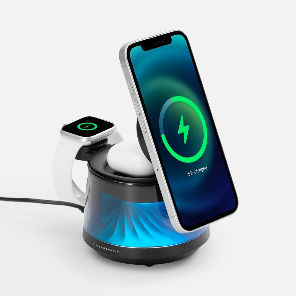 Bluetooth-колонка с подсветкой и беспроводной зарядкой Quantium