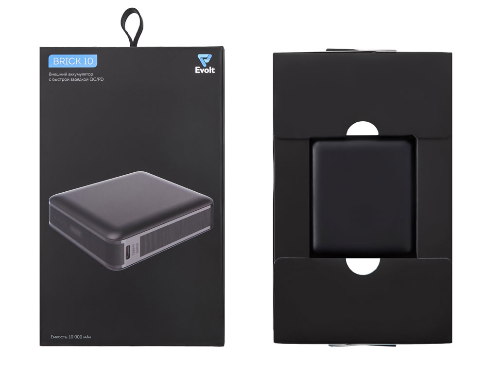 Внешний аккумулятор Brick 10 с быстрой зарядкой QC/PD, 10000 мАч