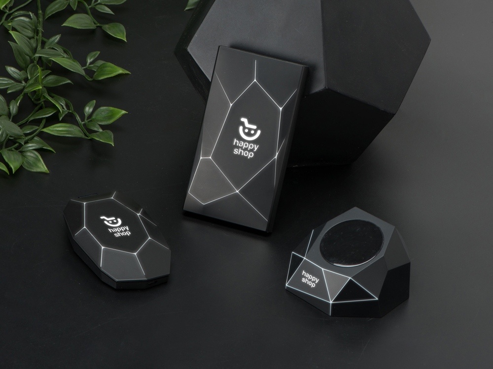 Внешний беспроводной аккумулятор Geo Wireless с подсветкой лого, 5000 mAh