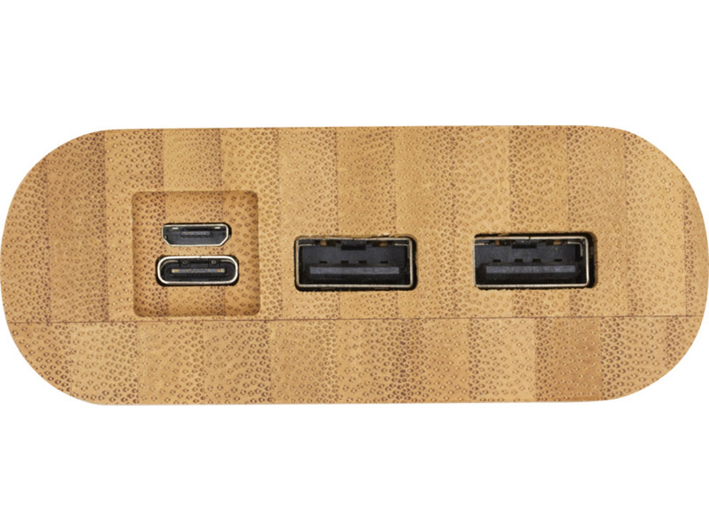 Портативное зарядное устройство Tulda из бамбука, 20000 mAh