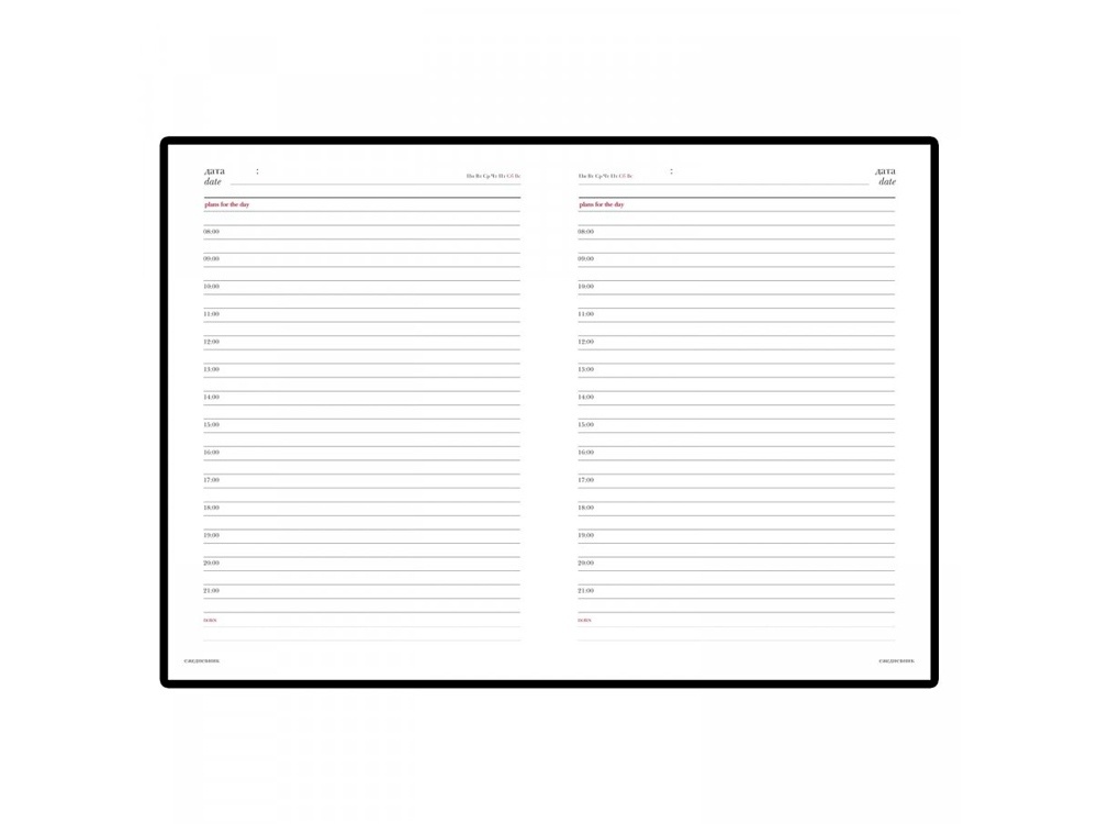 Ежедневник недатированный А6+ Sidney Nebraska с серебряным срезом